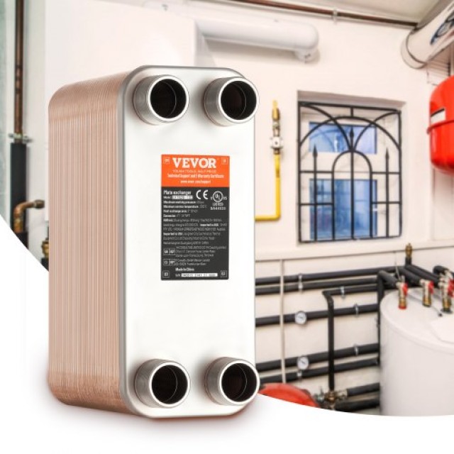 VEVOR Εναλλάκτης Θερμότητας 80 Πλακών 5x12 Ανοξείδωτο Ατσάλι 316L  ...
