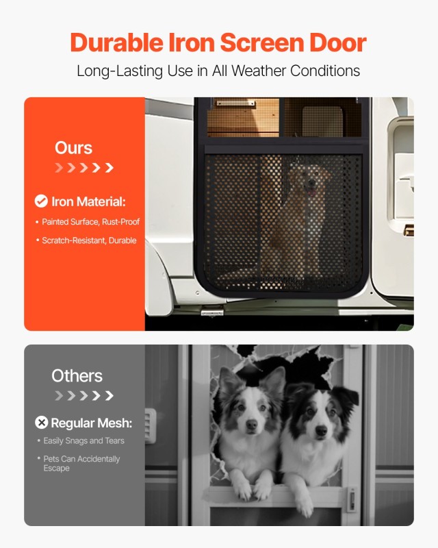 VEVOR Ρυθμιζόμενη Προστασία Πόρτας RV για Κατοικίδια, 558.8–800 mm ...