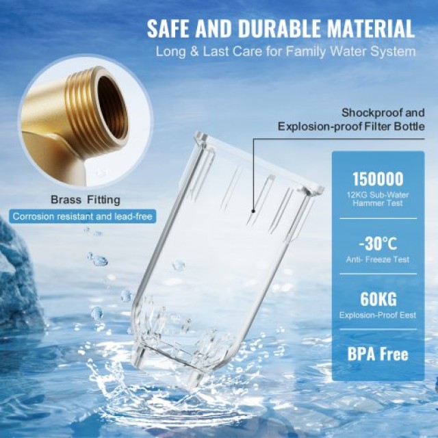VEVOR Φίλτρο Καθίζησης 40 Μικρών για Πηγάδι, 3/4 G-F + 1 G-M, 4 T/H Ροή, για Οικιακή Φίλτρανση Νερού  SDCXQZSGLQZC3BJ3TV0