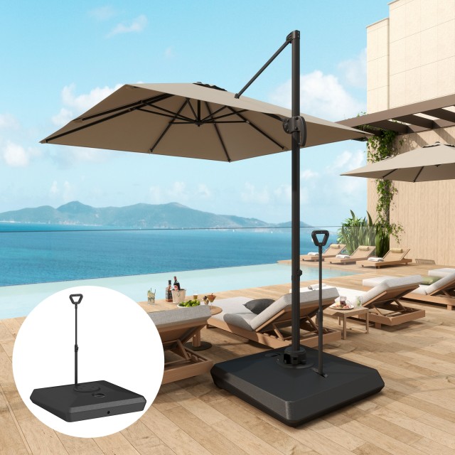 Outsunny Βάση για Ομπρέλα με Αντίβαρο από HDPE με Λαβή και Ρόδες κα...