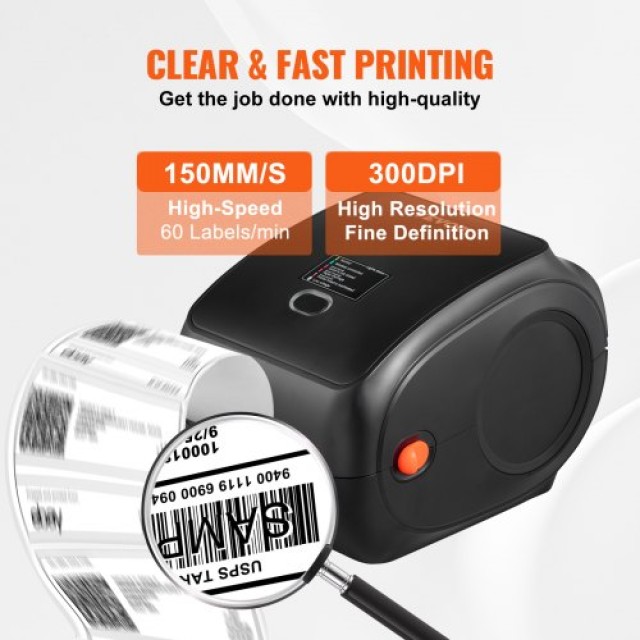 Εκτυπωτής Ετικετών VEVOR 4x6 300DPI USB/Bluetooth για Amazon eBay E...