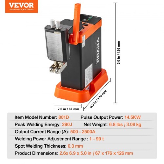 VEVOR 801D Συσκευή Συγκόλλησης Μπαταριών 14.5KW  DRDCDHJ030MMIXNR5V2