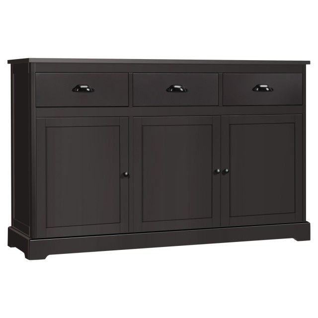 Costway Ξύλινος Μπουφές Καφέ με 3 Πόρτες 136 x 43 x 86 cm HW66311BN+