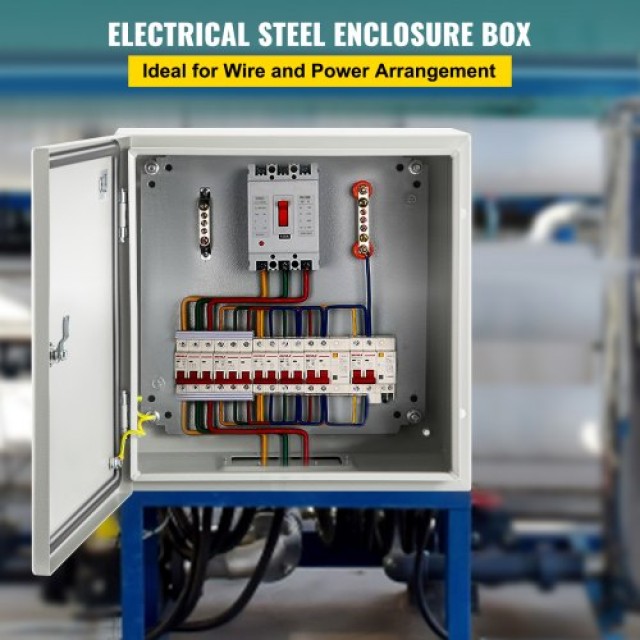 VEVOR NEMA Χαλύβδινο Κουτί 20x20x6 NEMA 4X, IP66 Αδιάβροχο & Ανθεκτικό στη Σκόνη, Ηλεκτρικό Κουτί Εξωτερικού/Εσωτερικού Χώρου με Πλάκα Στήριξης  DQXJSTCFS50X50X15V0