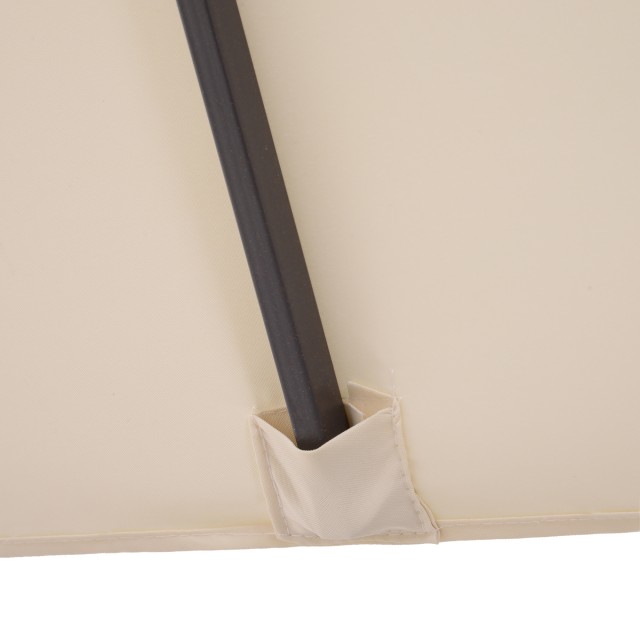 Outsunny Outdoor Double Canopy Parasol, Anti UV 460 x 270 x 240, Μπεζ, Καφέ 84D-030V01CW