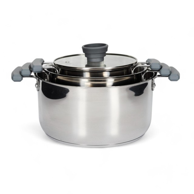 Σετ Κατσαρολών All-in-One X3 Easy Storage 17/21/25cm - Inox KC5228 ...