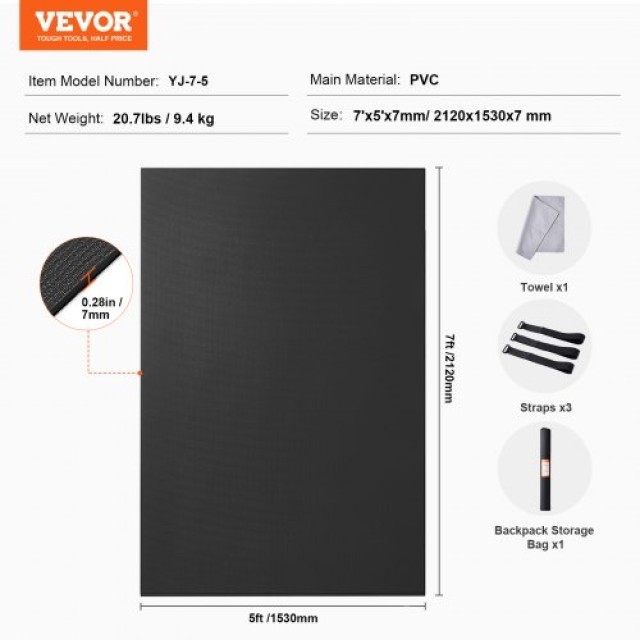 VEVOR Αντιολισθητικό Στρώμα Γυμναστικής 7x5ft DXYJD5YC7YC0J4PNRV0