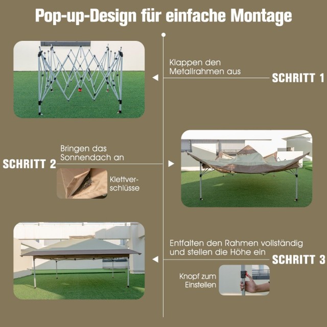 Costway  Φορητή Τέντα Κιόσκι Pop-up με Ανθεκτικό Υλικό και UV Προστασία NP11462CF