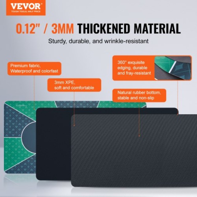 VEVOR Πτυσσόμενο Τραπέζι Πόκερ 70x35 εκ. για 6-8 Παίκτες με Τσάντα ...