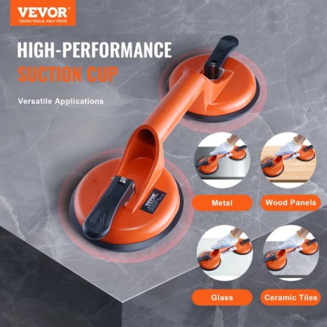 VEVOR Βεντούζες Γυαλιού 4.7 2τμχ, 330 lbs, Αλουμινένια Λαβή, Βιομηχ...