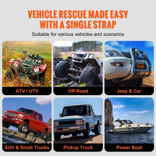 Σχοινί Ανάκτησης VEVOR 7/8 x 20 30,580 lbs για Jeep/ATV/UTV/SUV  SZNL20FT0875SI9YTV0