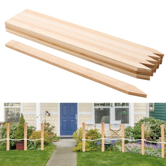 VEVOR Ξύλινοι Πάσσαλοι Κήπου 25 Τεμ. 0.5×1.5×36 ιντσών για Γη και Υ...