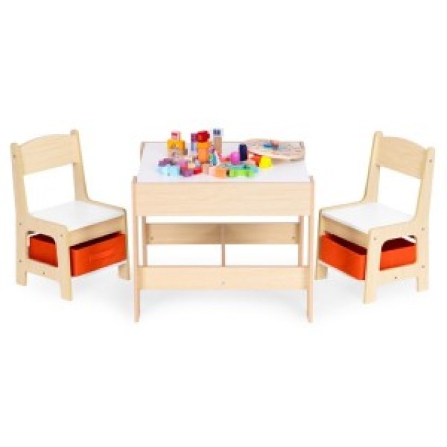 ECOTOYS Σετ παιδικών επίπλων τραπεζάκι + 2 καρέκλες πίνακας κιμωλία...