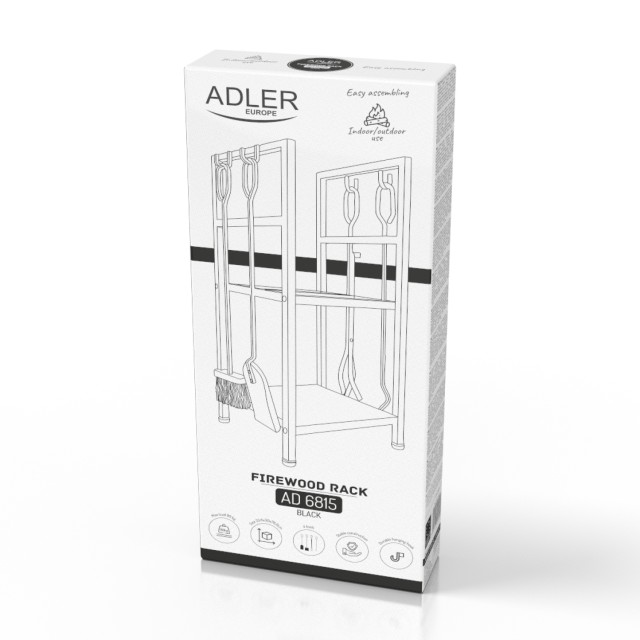 Adler Βάση για καυσόξυλα με σετ εργαλείων τζακιού AD-6815