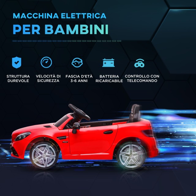 AIYAPLAY Ηλεκτρικό Αυτοκίνητο για Παιδιά Άδεια Mercedes SLC 300 με Τηλεχειριστήριο σε PP και Μέταλλο 107x62.5x44 cm Κόκκινο 370-