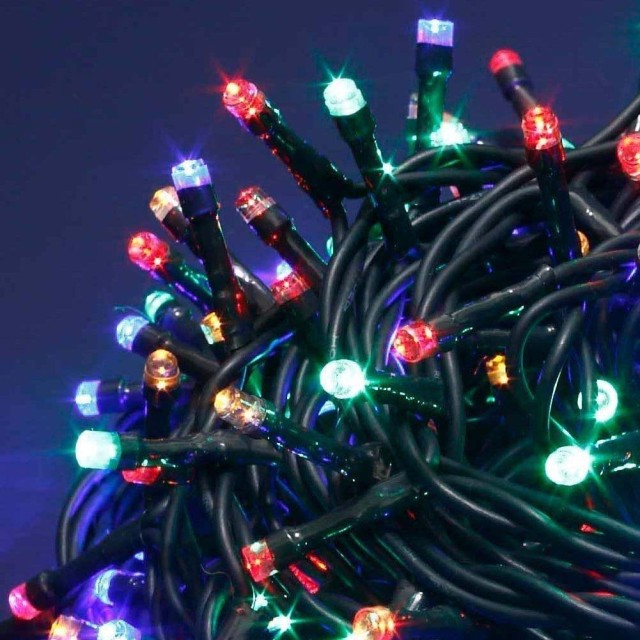 BAKAJI  Αλυσίδα Φωτεινή 300 Φώτα LED Πυγολαμπίδες Πολύχρωμο Ελεγκτής 8 Λειτουργίες Εξωτερικού Χώρου  02825700