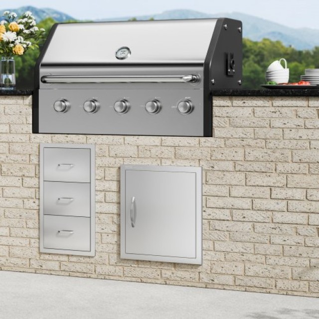 Πόρτα BBQ VEVOR 457x508mm Ανοξείδωτη για Εξωτερική Κουζίνα  DMMBSCJ...