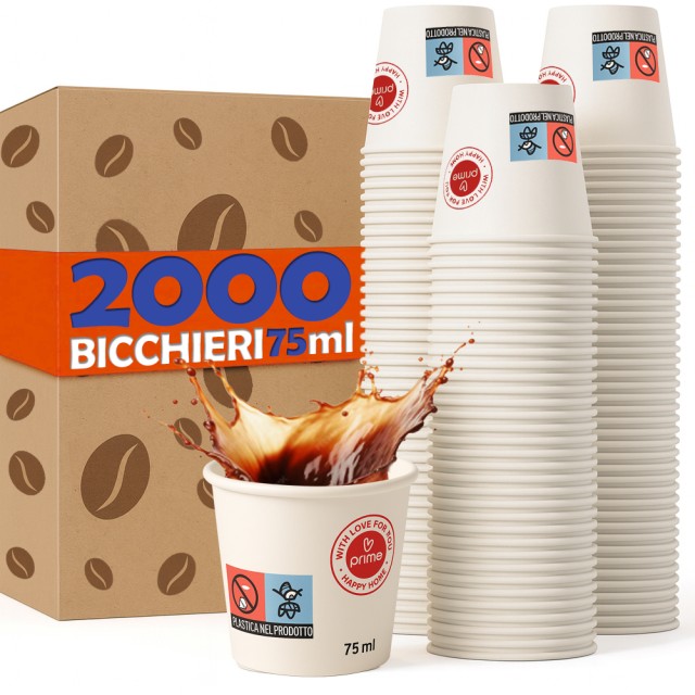 BAKAJI 2000 Ποτήρια Καφέ Μίας Χρήσης Χωρητικότητα 75ml Φλιτζάνι από... BAKAJI 2000 Ποτήρια Καφέ Μίας Χρήσης Χωρητικότητα 75ml Φλιτζάνι από...
