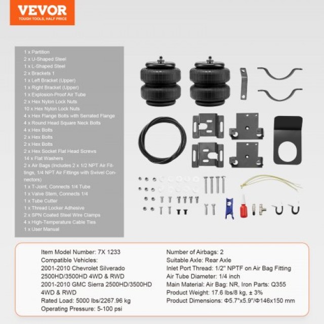 Σετ Αερανάρτησης VEVOR για Chevrolet Silverado/GMC Sierra 2500/3500 HD (2001-2010)  AQQNXJTJ5000LZTJMV0