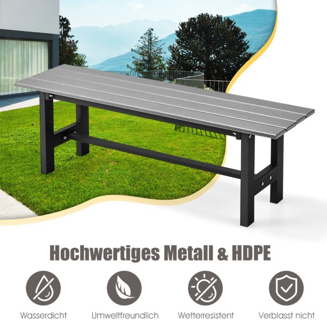 Costway  Εξωτερικός Πάγκος Καθιστικού από HDPE με Ανθεκτική Κατασκευή και Εργονομικό Σχεδιασμό NP11139GR