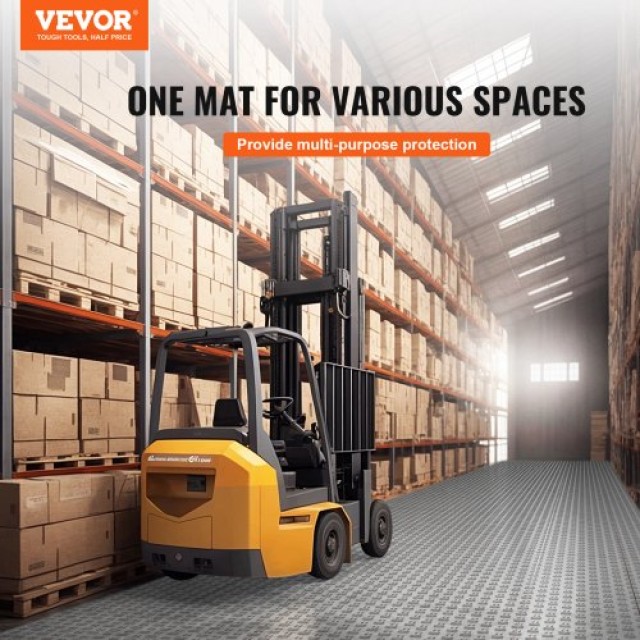 Πλακάκια Γκαράζ VEVOR, 12x12x0.53, 50τμχ, Αντιολισθητικά, Ασημί  CKDDYSJ501212KFBGV0