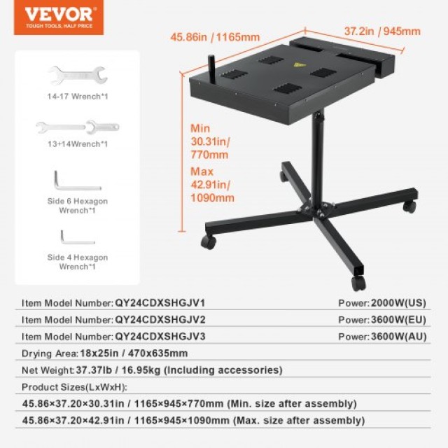 Στεγνωτήριο Μεταξοτυπίας VEVOR 18 x 25 ιντσών για T-Shirt  DXSWBHGJ18X27M07IV2