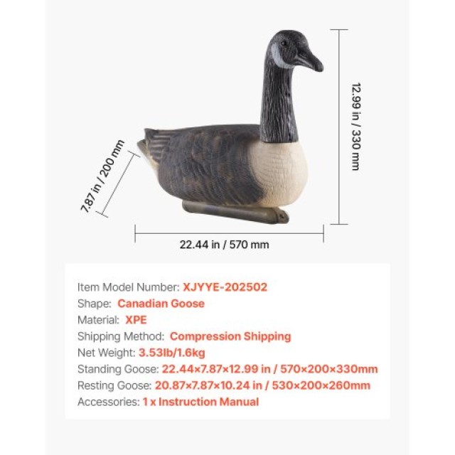 VEVOR Υπερρεαλιστικές Διακοσμητικές Χήνες Canada Goose 6-Pack JTSLY...