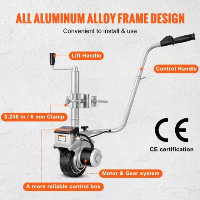 Ηλεκτρικό Ρυμουλκό VEVOR, 5000lbs, 350W, 12V, 22 ft/min, 12-24.8 Ύψος, 8 Ελαστικό  YXDDQYCYSB500477AV0
