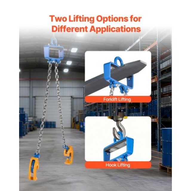 VEVOR Ανυψωτική Αλυσίδα Τύπου Drum G80 με Άγκιστρο Ασφαλείας για Βα...