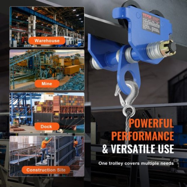 Χειροκίνητο Τρόλεϊ VEVOR 1 Τόνου για I-Beam  FZSTXCHJ1T257IUOQV0