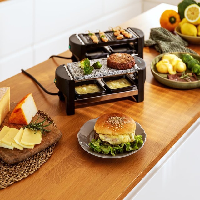 CECOTEC  Ηλεκτρική Συσκευή Ψησίματος Cheese&Grill 3200 Pocket AllStone για 2 Άτομα, 320W, Ανοξείδωτη, Αντικολλητική Πέτρινη Πλάκα, με 2 Τηγάνια και 1 Σπάτουλα  CEC-03273