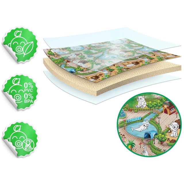 Χαλάκι Δραστηριοτήτων 120 x 90 x 0,3–0,5 cm με Μαρκαδόρους Ζωολογικός Κήπος 734400 Ricokids