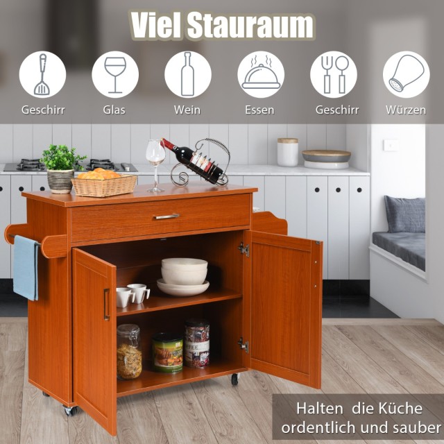 Costway Πολυλειτουργικό Καροτσάκι Κουζίνας με Χώρο Αποθήκευσης και ... Costway Πολυλειτουργικό Καροτσάκι Κουζίνας με Χώρο Αποθήκευσης και ...