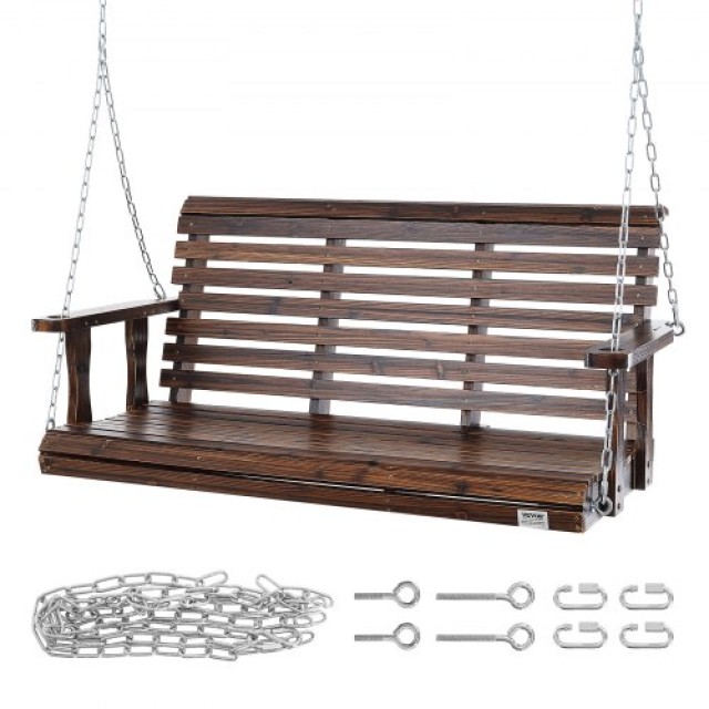 Ξύλινη Κούνια Βεράντας VEVOR 4.5 ft, Αντοχή 880 lbs, Καφέ Ανθρακιού...