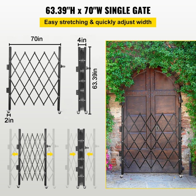 VEVOR Πτυσσόμενη Πόρτα Ασφαλείας 5x5.5 SSFDMDM1.5X1.67M1V0