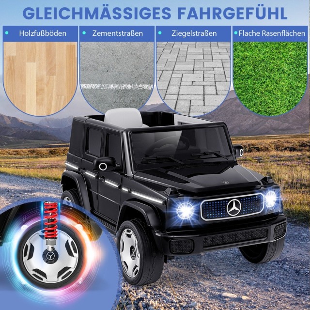 Costway Παιδικό Ηλεκτρικό Αυτοκίνητο Mercedes-Benz 12V με LED Φώτα και Αποσπώμενη Μπαταρία TQ10228DE-DK