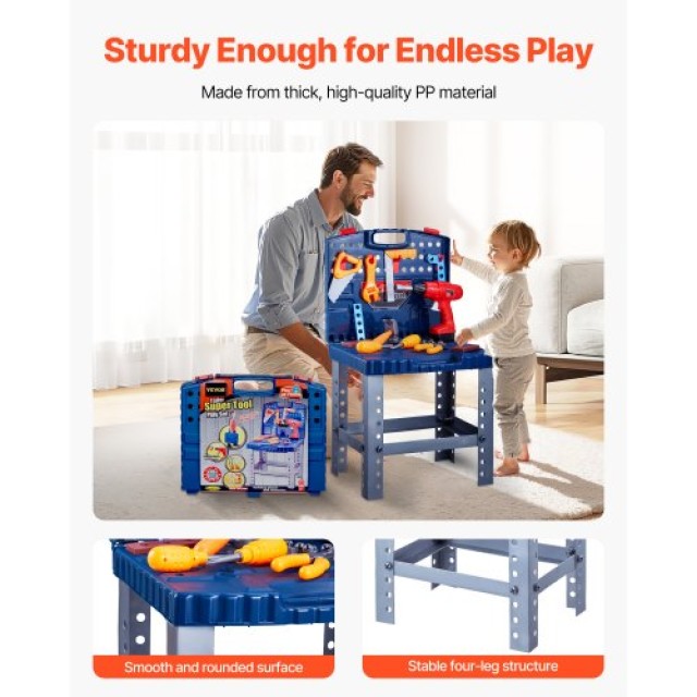 VEVOR Παιδικός Πάγκος Εργασίας με 56 Εργαλεία και Ηλεκτρικό Τρυπάνι...