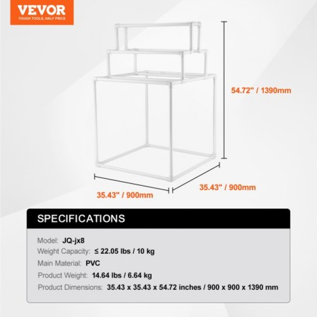 VEVOR  Βάση Πετσετών 8-Μπάρες Εξωτερική PVC για Πισίνα Σπα Μπάνιο Λευκή  PTMJJJXBS8GCN52QDV0