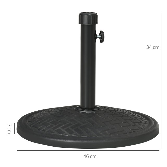Outsunny Βάση για Ομπρέλα 14kg για Κοντάρια Ø32-38 mm, Μέταλλο και Τσιμέντο, Ø46 cm, Μαύρο 84D-245V00BK