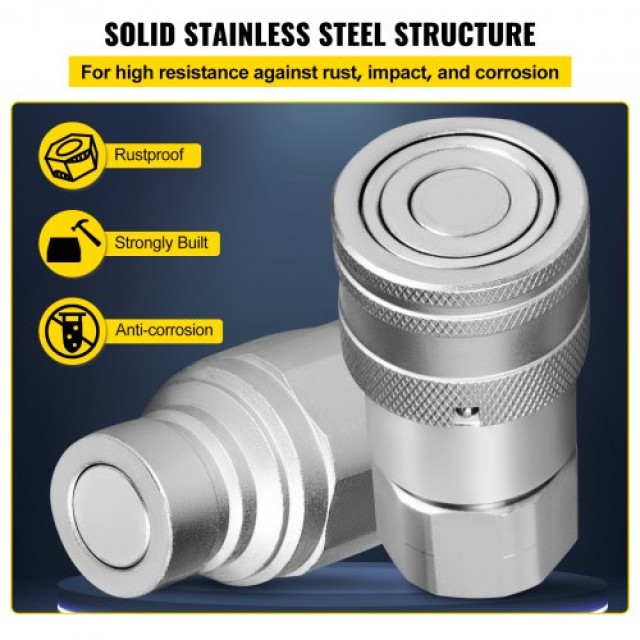 Υδραυλικός Ταχυσύνδεσμος VEVOR 1/2 NPT (4 Ζεύγη)  YYJT1/2YYKSJT04D1V0