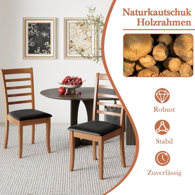 Costway Σετ 2 Μοντέρνων Μαύρων Καρεκλών Τραπεζαρίας με Πολυτελές Κά...