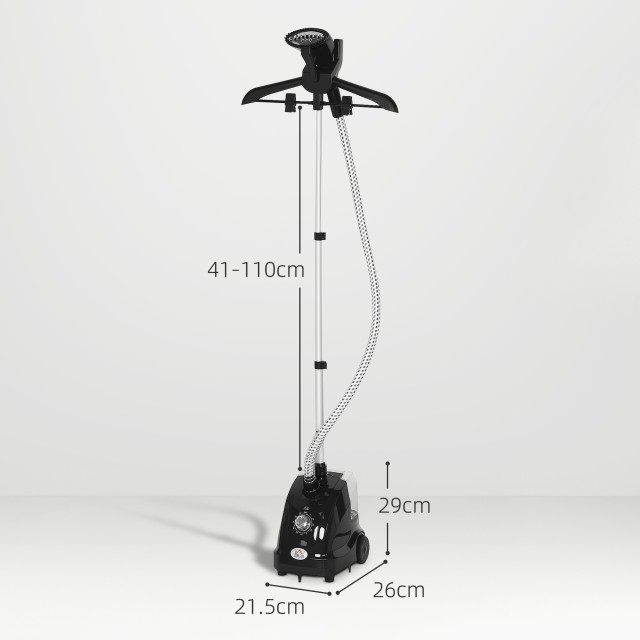 HOMCOM Κάθετη συσκευή σιδερώματος με ατμό 1,4L με επεκτάσιμη ράβδο ...