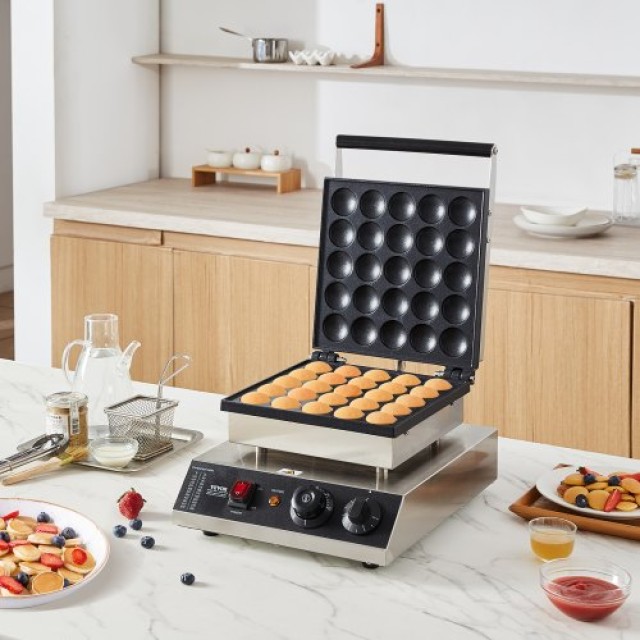 Μηχανή Μίνι Ολλανδικών Pancake 43mm 25τμχ VEVOR 1700W για Επαγγελματική Χρήση  SYJBJDP25KF07JF6PV2