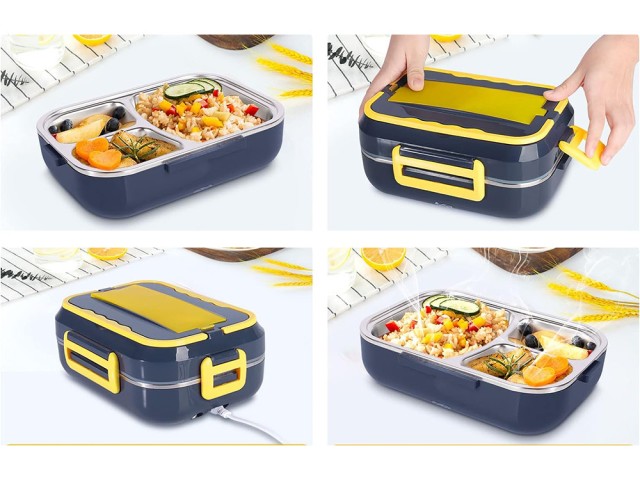 Ηλεκτρικό Φαγητοδοχείο Θερμαινόμενο 900 ml 40W – Μαύρο/Κίτρινο 5907...