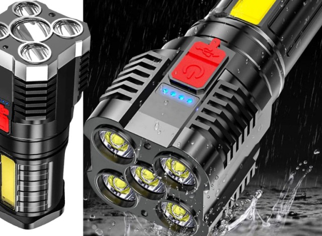 Επαναφορτιζόμενος Φακός Προβολέας LED με USB 5907451353561 VERK GROUP