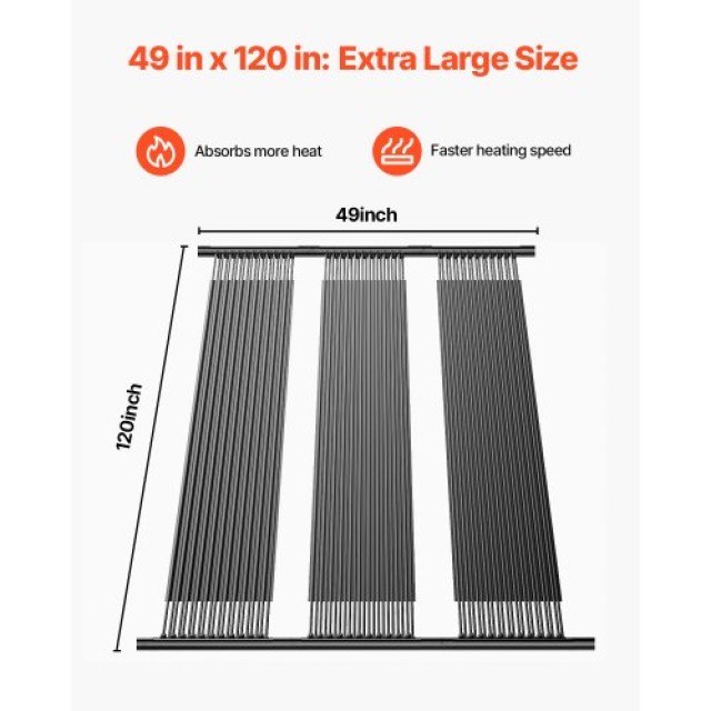 VEVOR Σύστημα Θέρμανσης Πισίνας 4x10 Πόδια για Υπέργειες & Υπόγειες...