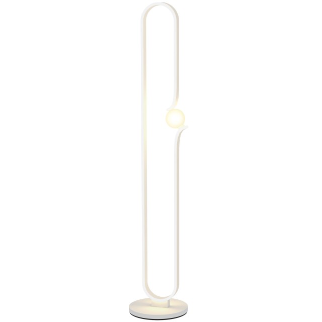 HOMCOM Λάμπα Δαπέδου LED Νότα, 28x28x145 εκ, Λευκό B31-527V90WT