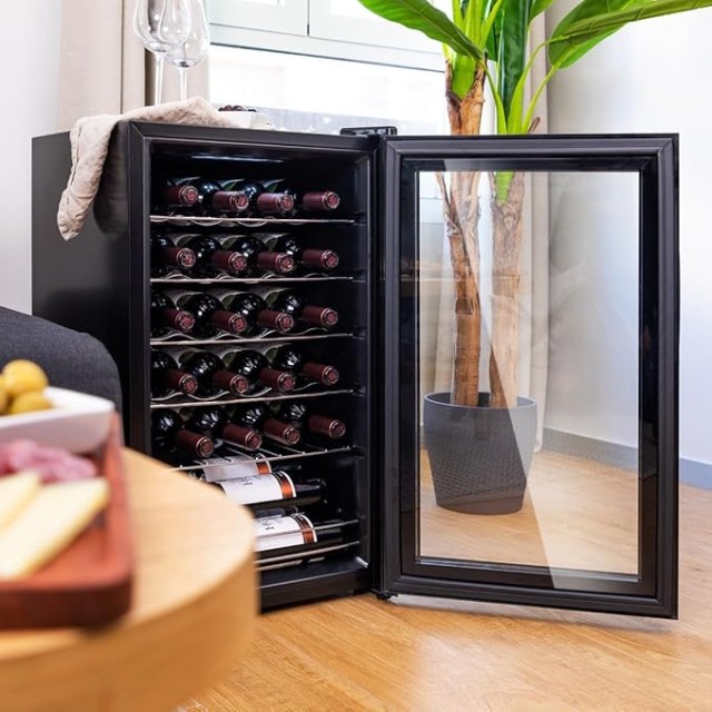 CECOTEC  Συντηρητής Κρασιών GrandSommelier 2450 Black Compressor, 24 Φιάλες, Σύστημα Συμπιεστή, Θερμοκρασία 5-18ºC  CEC-00124