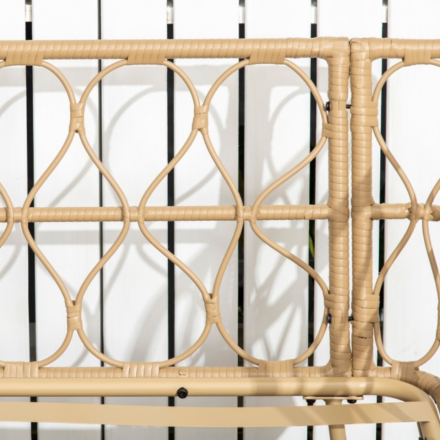 Outsunny Σετ σαλονιού Rattan Garden 4 τεμαχίων με 2θέσιο καναπέ, 2 πολυθρόνες και γυάλινο τραπεζάκι σαλονιού, αφαιρούμενα μαξιλάρια που πλένονται, κίτρινο 860-287V00YL