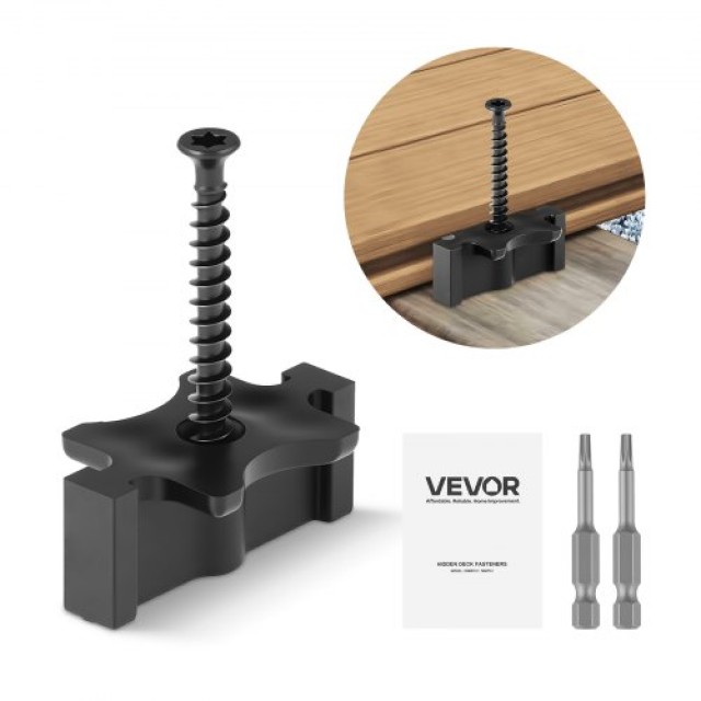 VEVOR Κρυφοί Συνδετήρες Δαπέδου με Βίδες για 6.5 mm Κενά, Μαύροι YB...